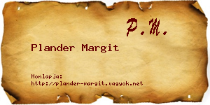 Plander Margit névjegykártya